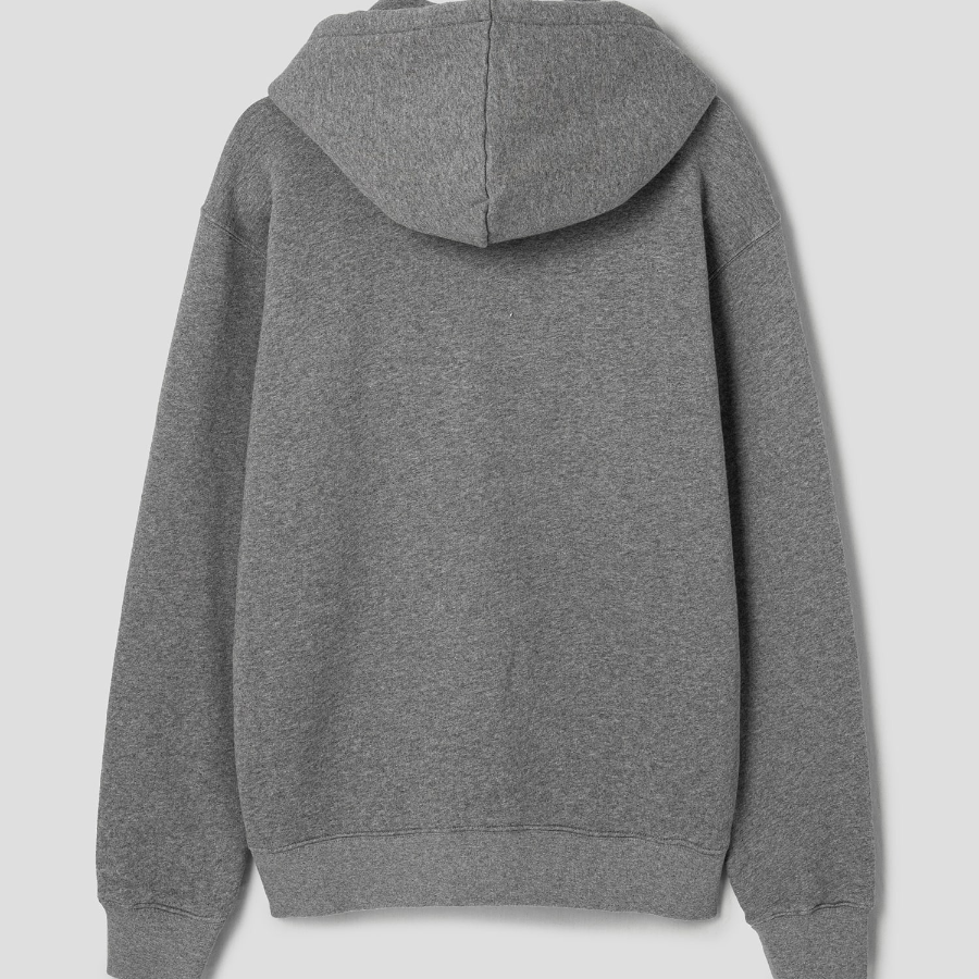 Maison Kitsune Men Bold Fox Head Patch Comfort Zipped Hoodie - Medium Grey Melange
