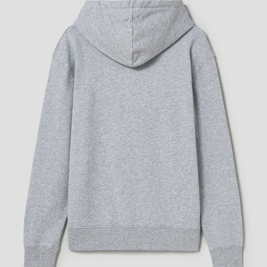Maison Kitsune Unisex Korean Fox Printed Regular Hoodie - Light Grey Melange