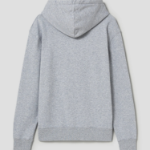 Maison Kitsune Unisex Korean Fox Printed Regular Hoodie - Light Grey Melange