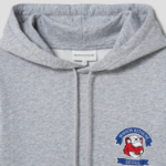 Maison Kitsune Unisex Korean Fox Printed Regular Hoodie - Light Grey Melange