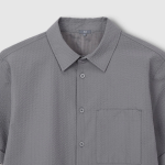 JAJU Men’s Seersucker Short Sleeve Shirt – Grey