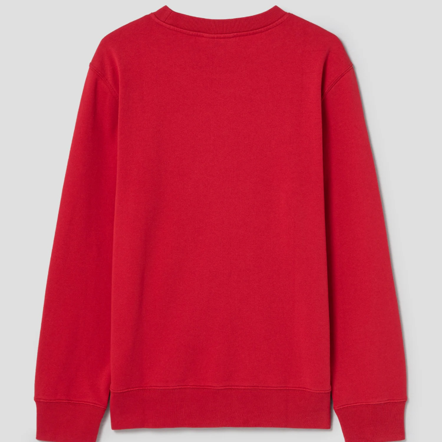 Maison Kitsune Unisex Korean Fox Printed Regular Sweatshirt - Plum Red