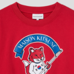 Maison Kitsune Unisex Korean Fox Printed Regular Sweatshirt - Plum Red