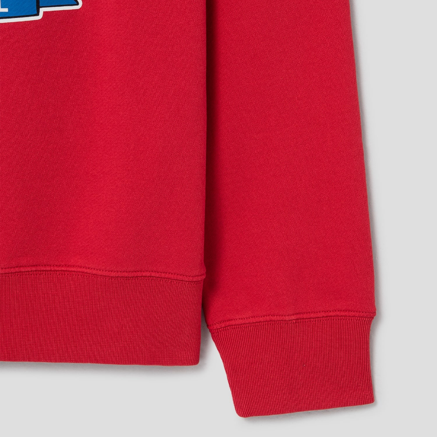 Maison Kitsune Unisex Korean Fox Printed Regular Sweatshirt - Plum Red