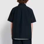 JAJU Men’s Seersucker Short Sleeve Shirt – Black