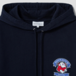 Maison Kitsune Unisex Korean Fox Printed Regular Hoodie - Navy