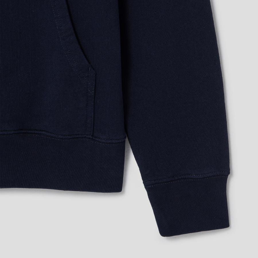 Maison Kitsune Unisex Korean Fox Printed Regular Hoodie - Navy