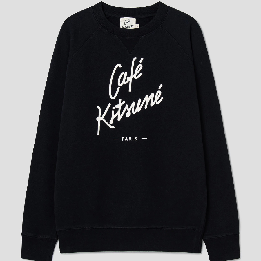 Maison Kitsune Unisex Sweatshirt Cafe Kitsune - Black