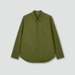 JAJU Men’s Textured Loose Fit Long Sleeve Shirt – Khaki