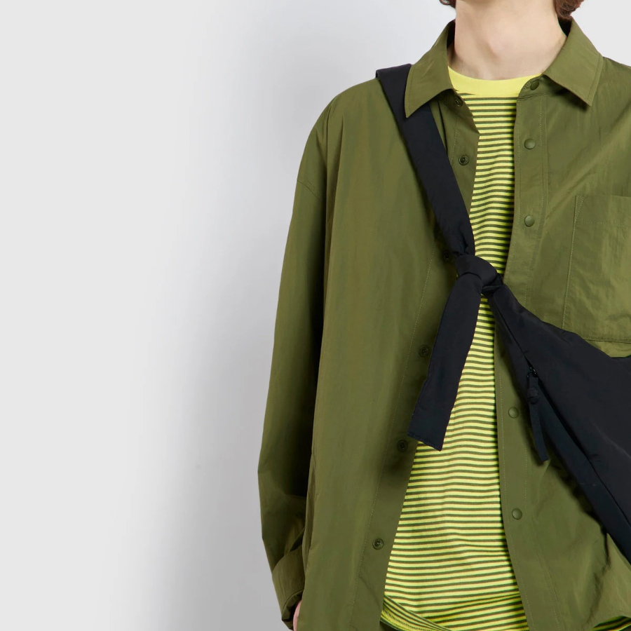 JAJU Men’s Textured Loose Fit Long Sleeve Shirt – Khaki