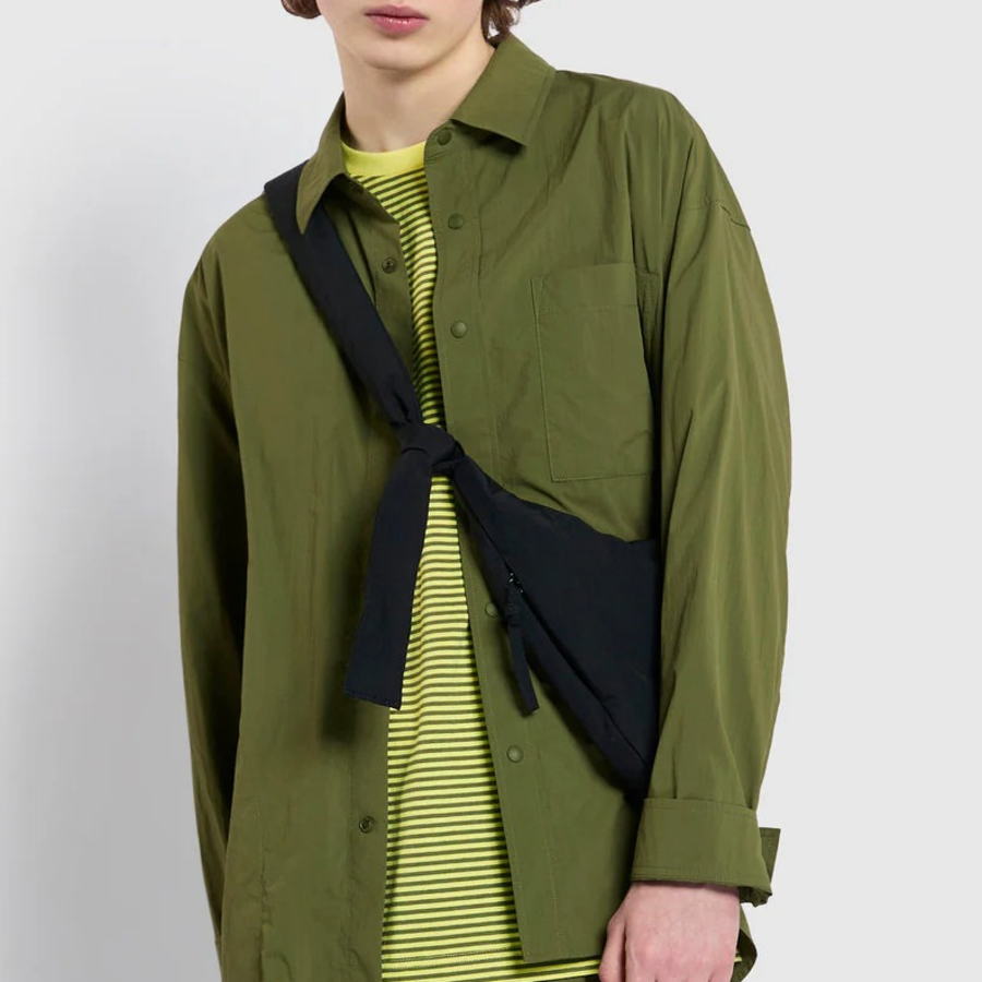 JAJU Men’s Textured Loose Fit Long Sleeve Shirt – Khaki