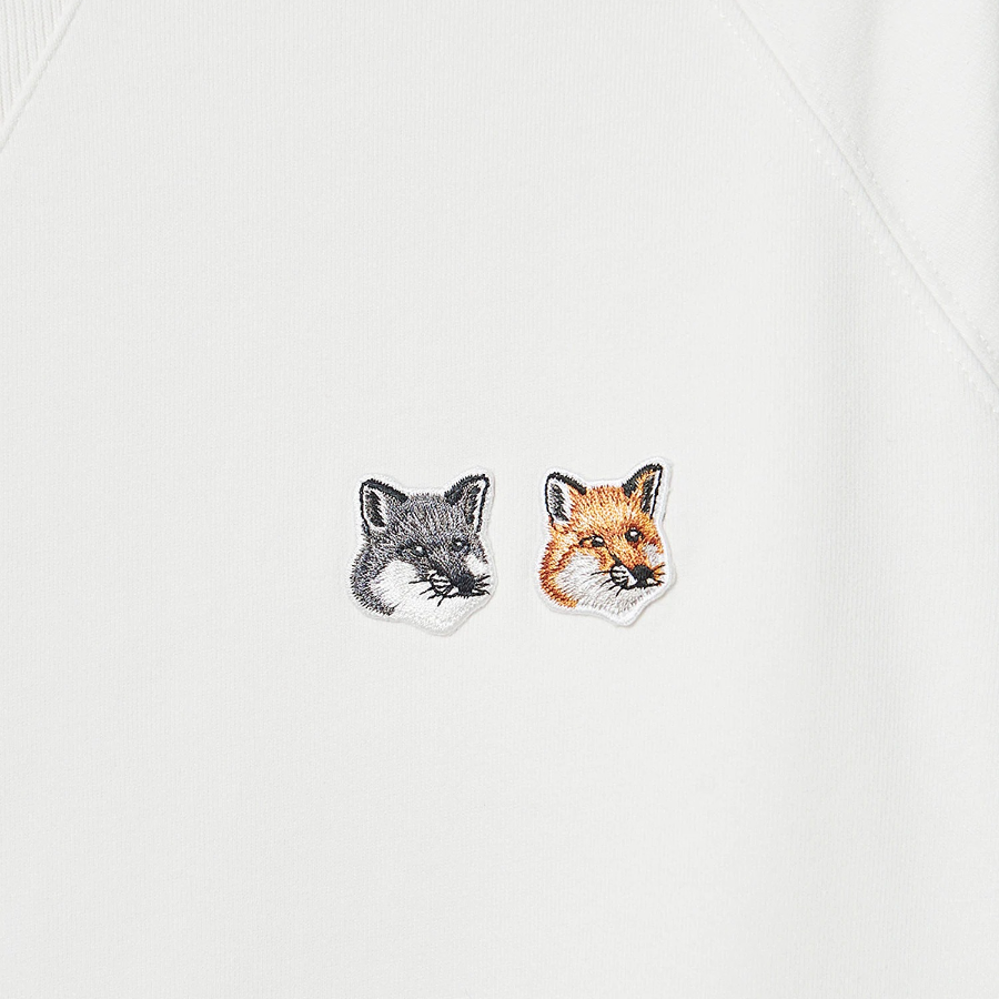 Maison Kitsune Men Double Fox Head Patch Classic Sweatshirt - Ecru