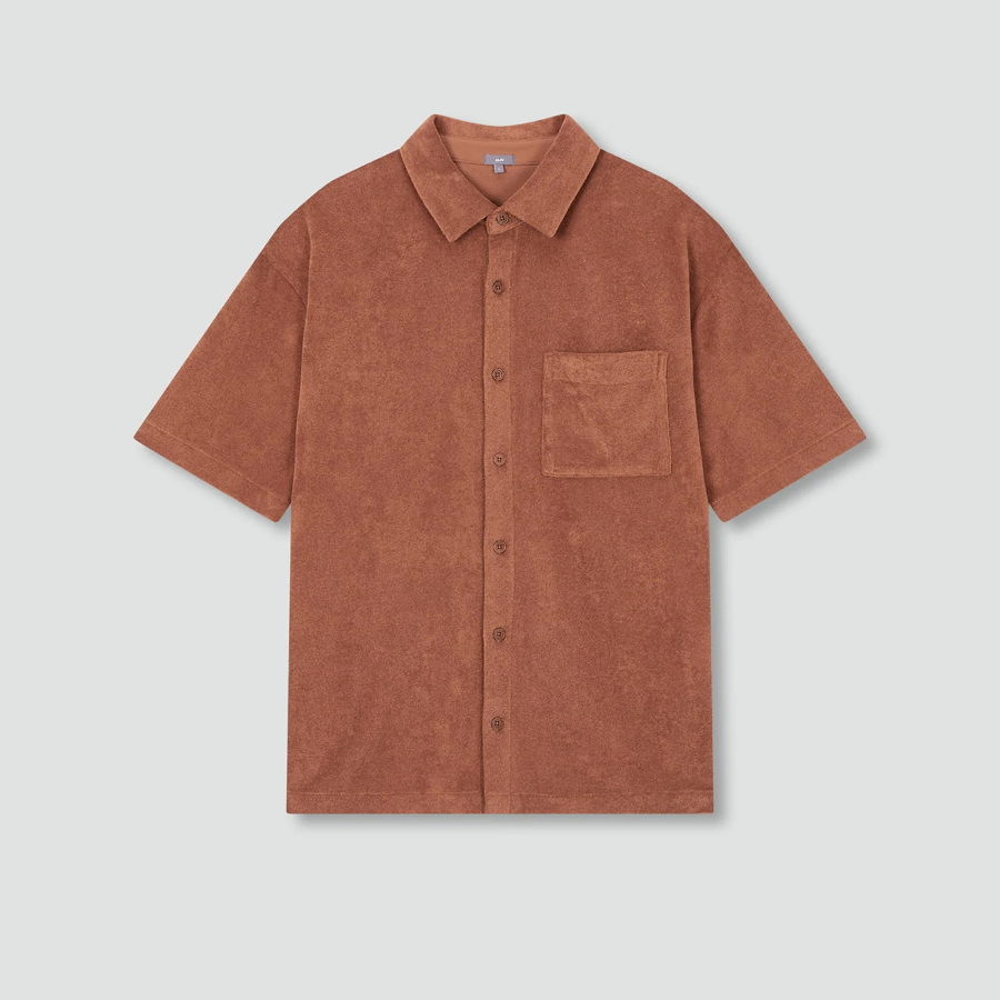 JAJU Unisex Terry Short Sleeve Shirt – Brick