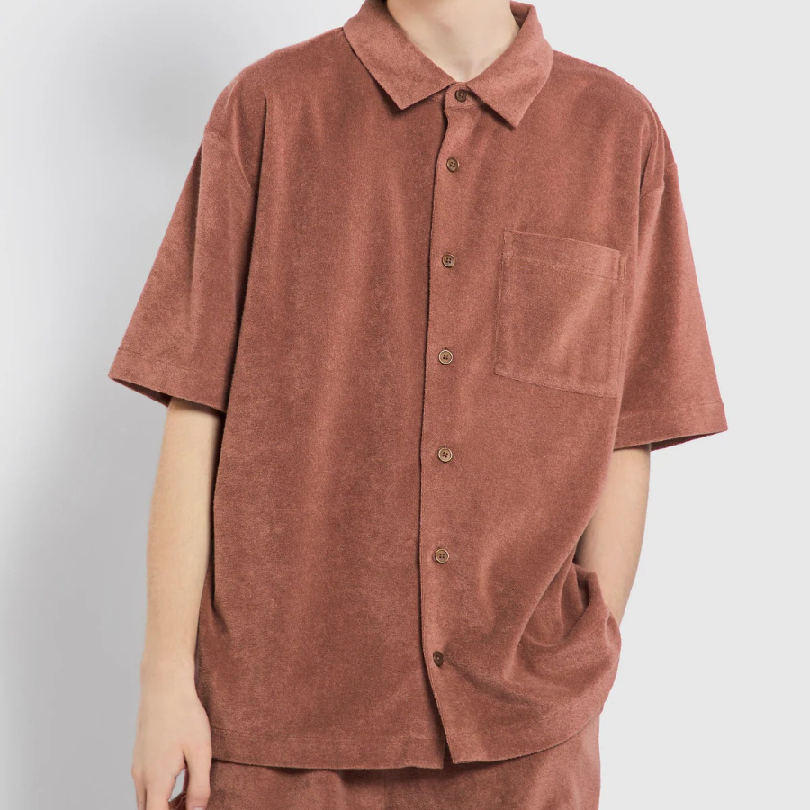 JAJU Unisex Terry Short Sleeve Shirt – Brick