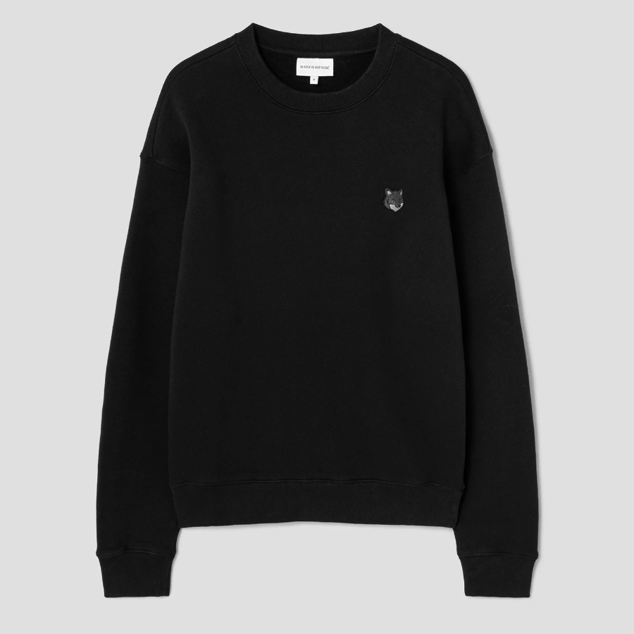 Maison Kitsune Men Tonal Fox Head Patch Comfort Sweatshirt - Black