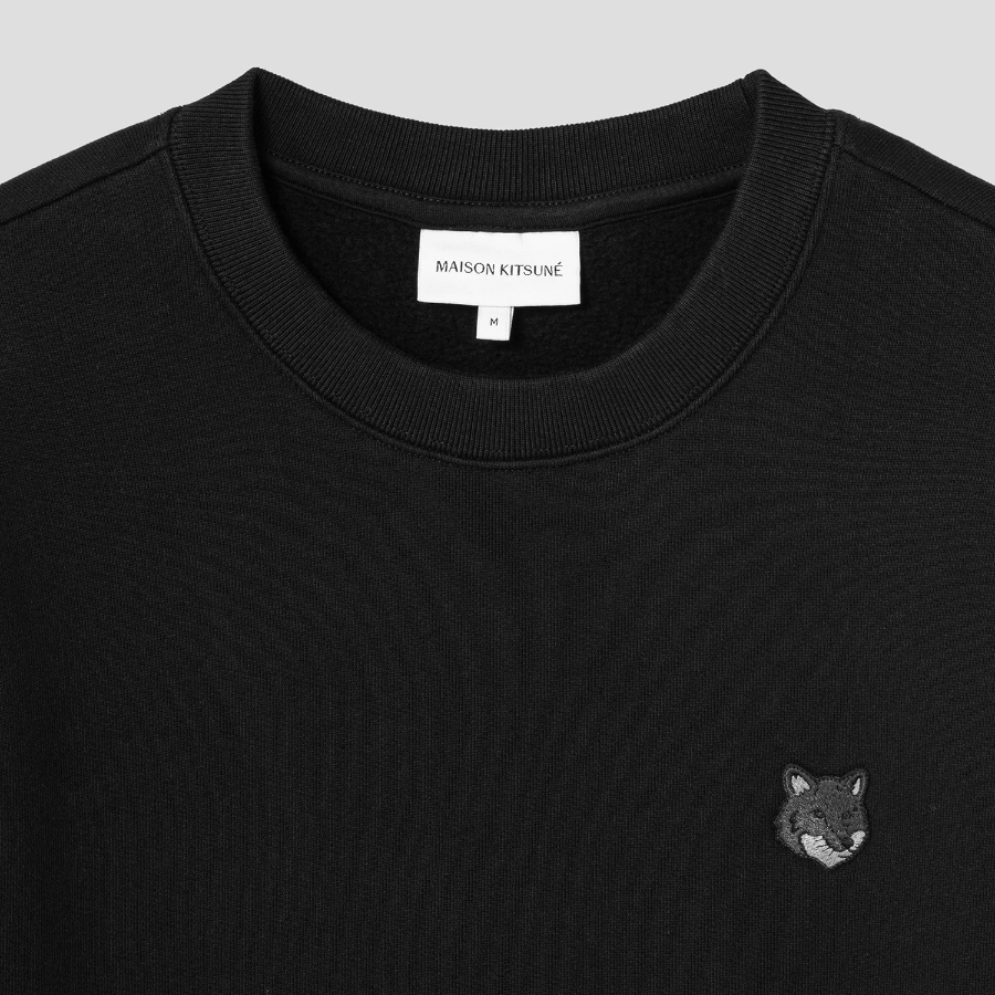 Maison Kitsune Men Tonal Fox Head Patch Comfort Sweatshirt - Black