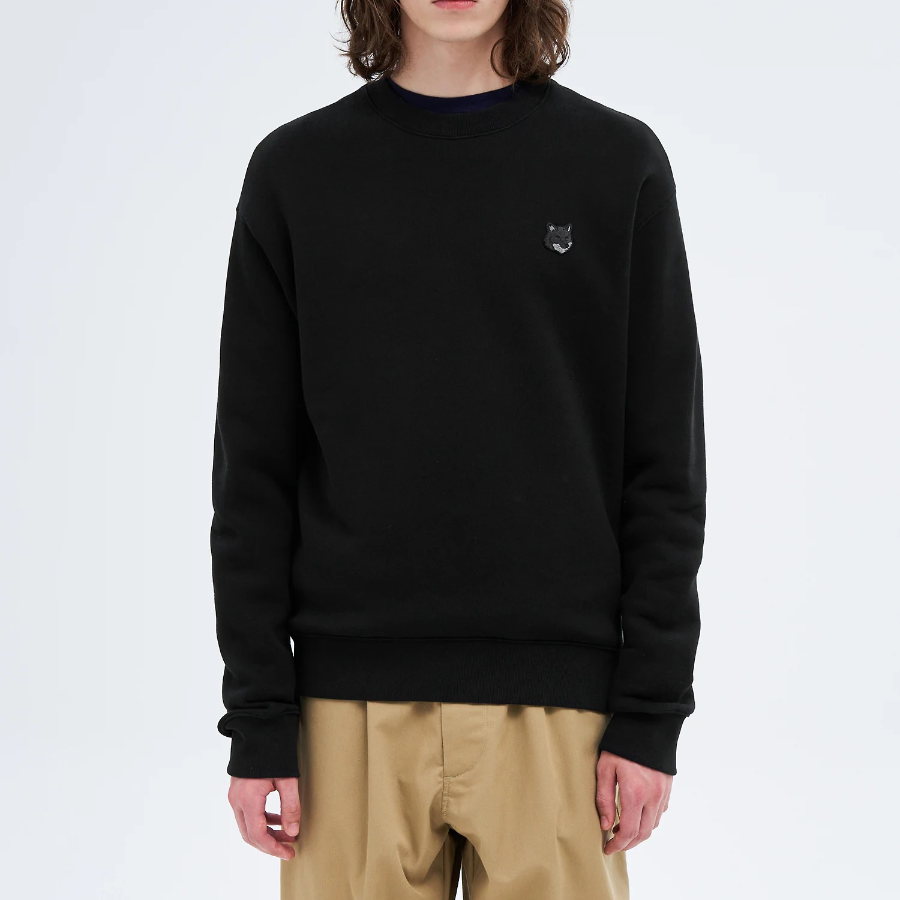 Maison Kitsune Men Tonal Fox Head Patch Comfort Sweatshirt - Black