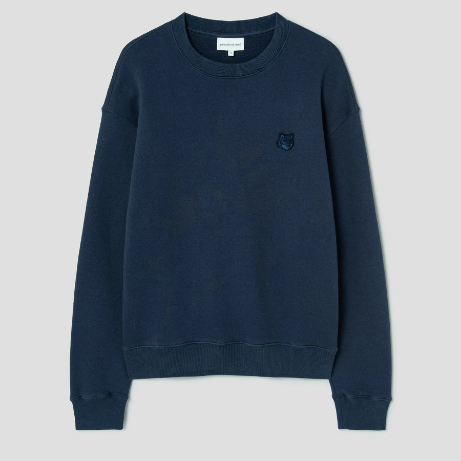 Maison Kitsune Men Tonal Fox Head Patch Comfort Sweatshirt - Ink Blue