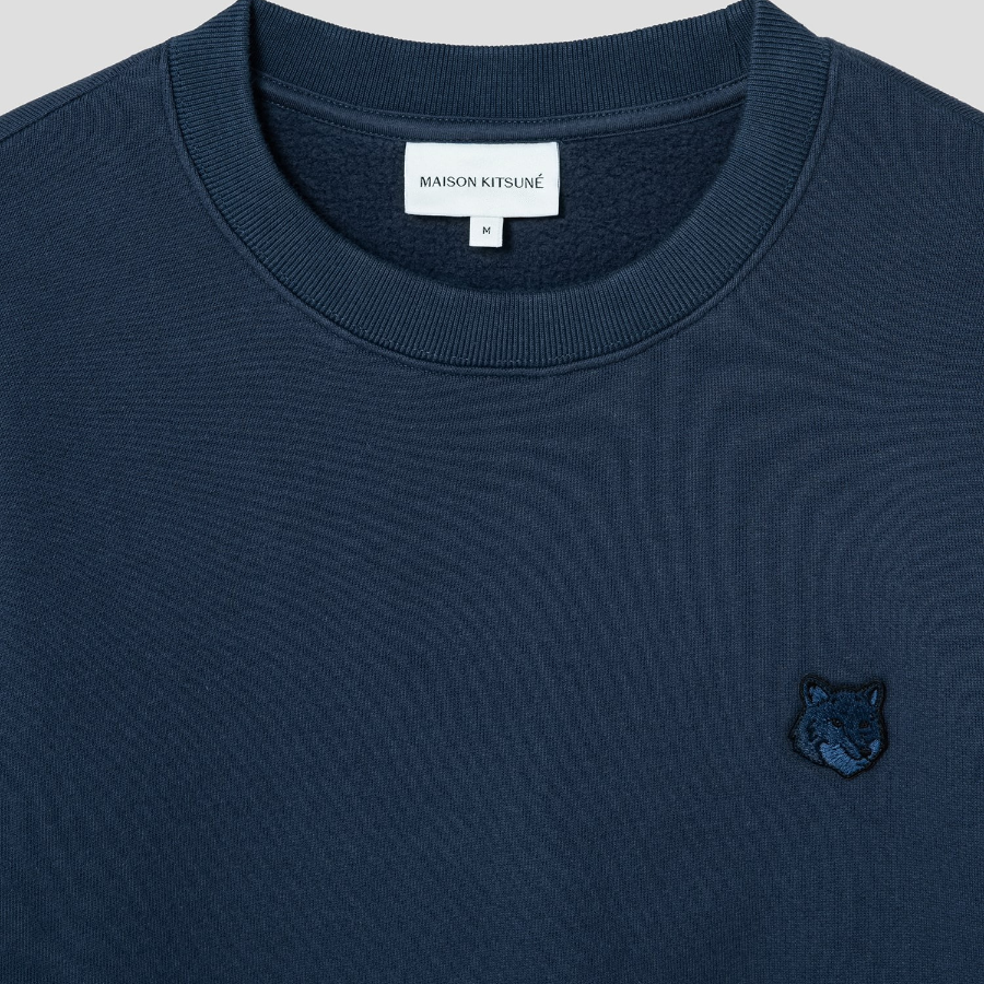 Maison Kitsune Men Tonal Fox Head Patch Comfort Sweatshirt - Ink Blue