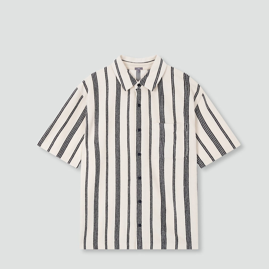 JAJU Unisex Terry Short Sleeve Shirt – Light Navy