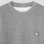 Maison Kitsune Men Tonal Fox Head Patch Comfort Sweatshirt - Medium Grey Melange