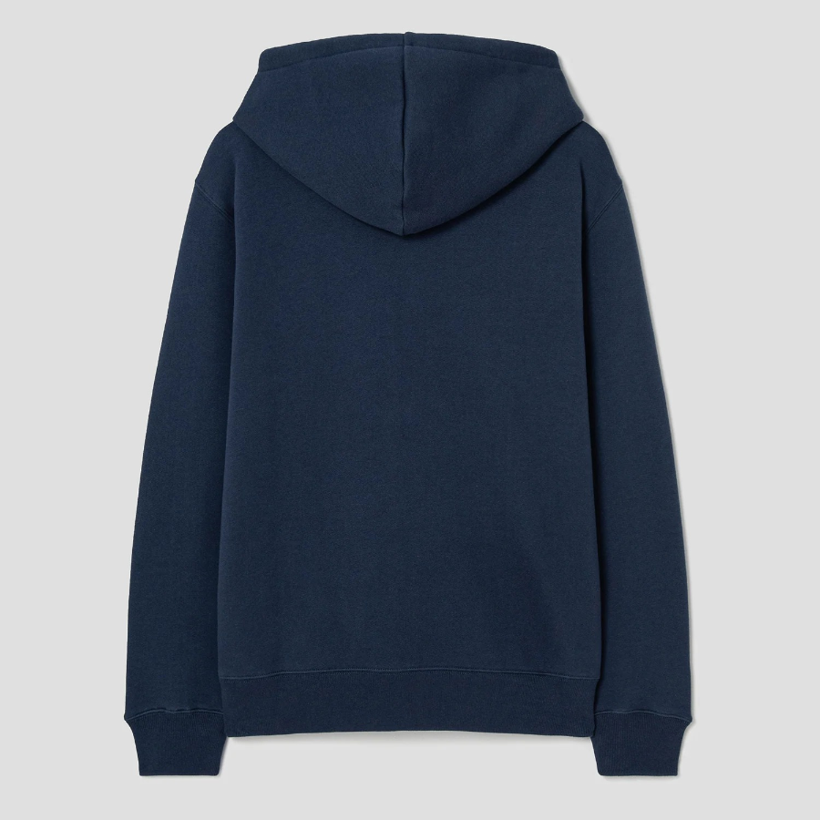 Maison Kitsune Men Tonal Fox Head Patch Comfort Zipped Hoodie - Ink Blue