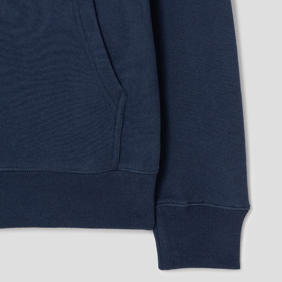 Maison Kitsune Men Tonal Fox Head Patch Comfort Zipped Hoodie - Ink Blue