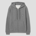 Maison Kitsune Men Tonal Fox Head Patch Comfort Zipped Hoodie - Medium Grey Melange
