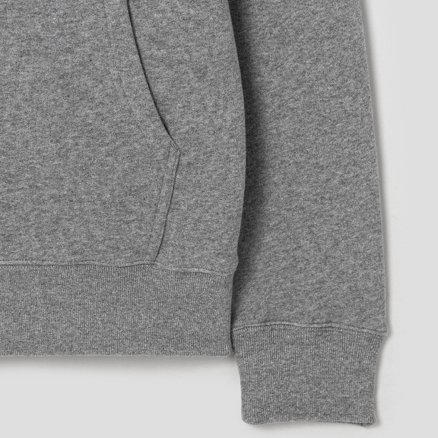 Maison Kitsune Men Tonal Fox Head Patch Comfort Zipped Hoodie - Medium Grey Melange
