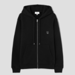 Maison Kitsune Men Tonal Fox Head Patch Comfort Zipped Hoodie - Black