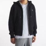 Maison Kitsune Men Tonal Fox Head Patch Comfort Zipped Hoodie - Black