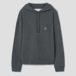 Maison Kitsune Men Tonal Fox Head Patch Oversize Hoodie - Dark Grey Melange