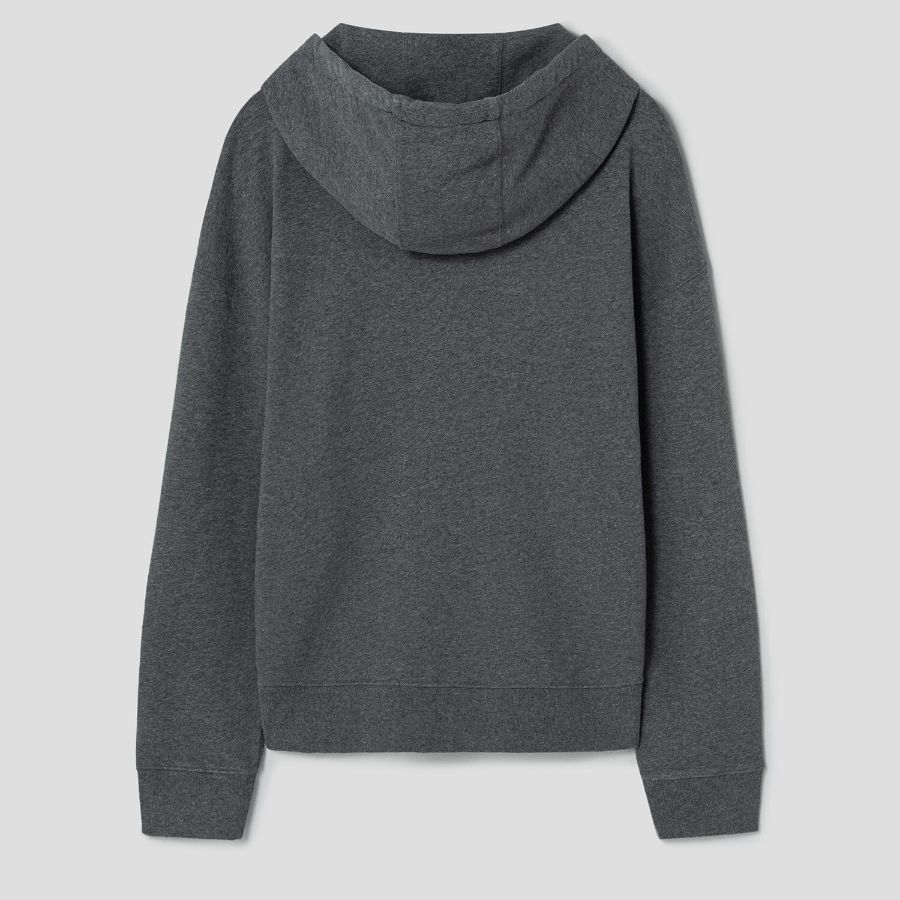 Maison Kitsune Men Tonal Fox Head Patch Oversize Hoodie - Dark Grey Melange