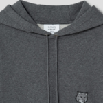 Maison Kitsune Men Tonal Fox Head Patch Oversize Hoodie - Dark Grey Melange