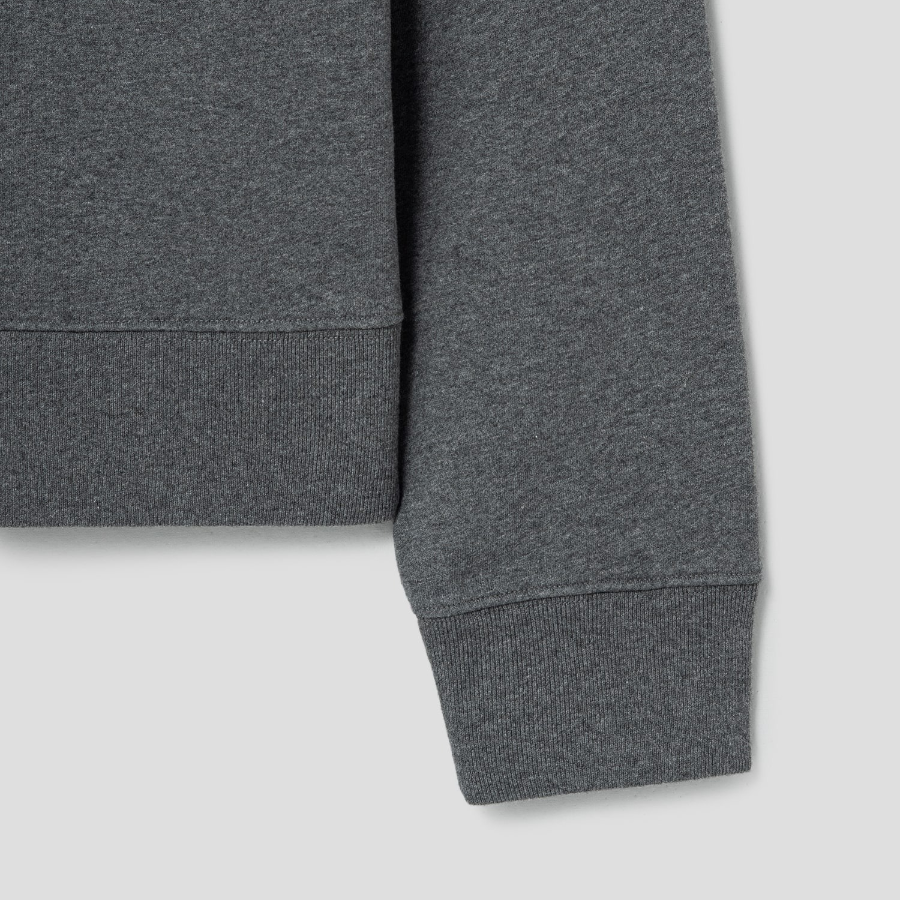 Maison Kitsune Men Tonal Fox Head Patch Oversize Hoodie - Dark Grey Melange