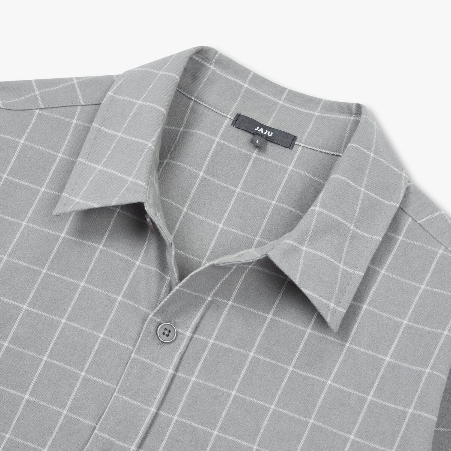 JAJU Unisex Flannel Shirt – Grey