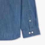 JAJU Men’s Loose Fit Chambray Denim Shirt – Blue