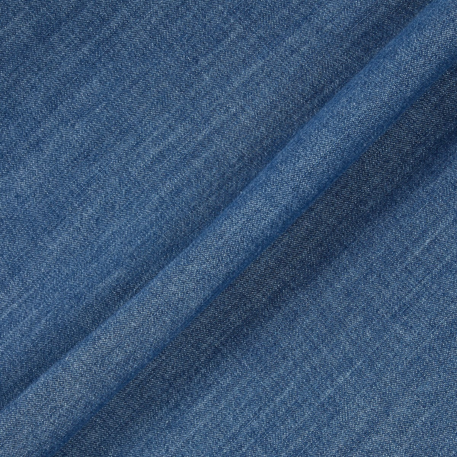 JAJU Men’s Loose Fit Chambray Denim Shirt – Blue