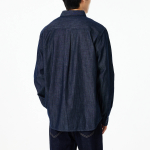 JAJU Men’s Loose Fit Chambray Denim Shirt – Navy