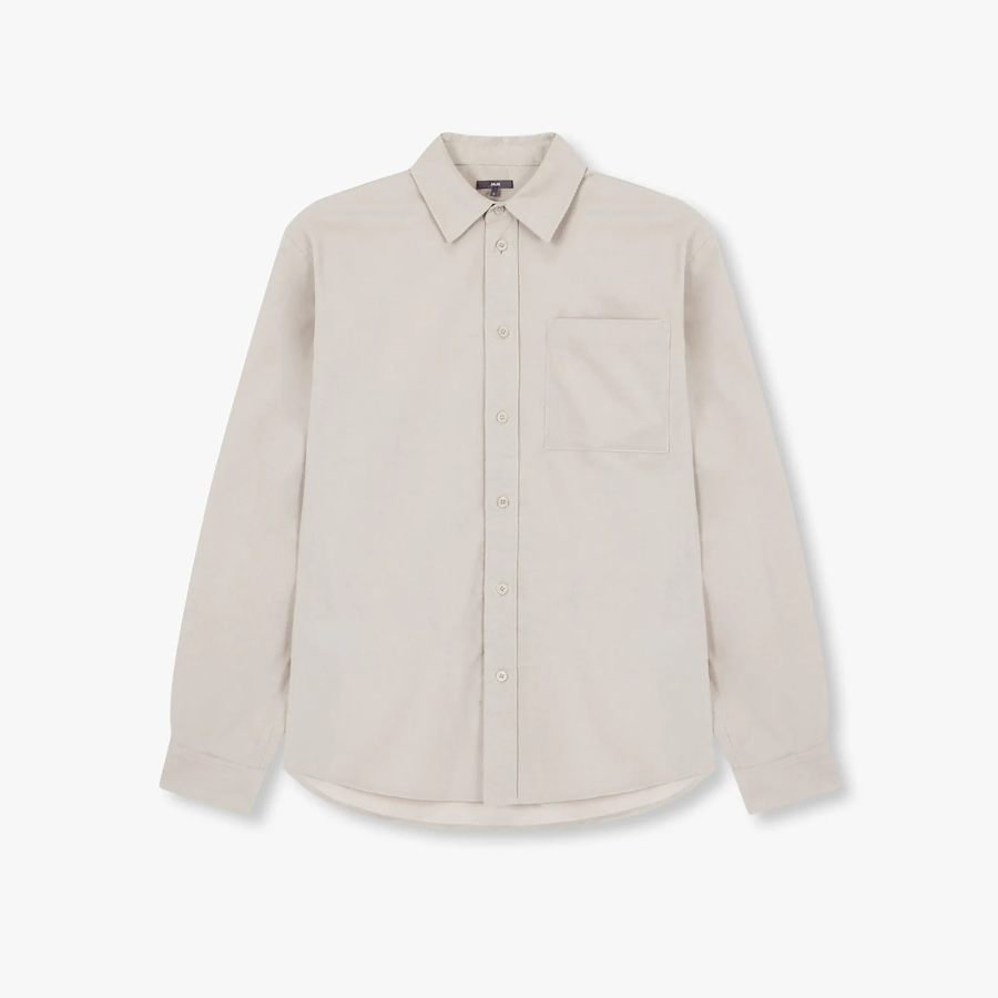 JAJU Men’s Loose Fit Corduroy Shirt – Beige