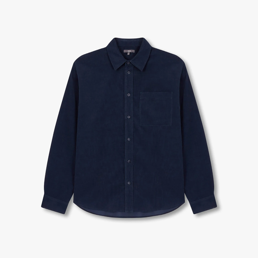 JAJU Men’s Loose Fit Corduroy Shirt – Navy