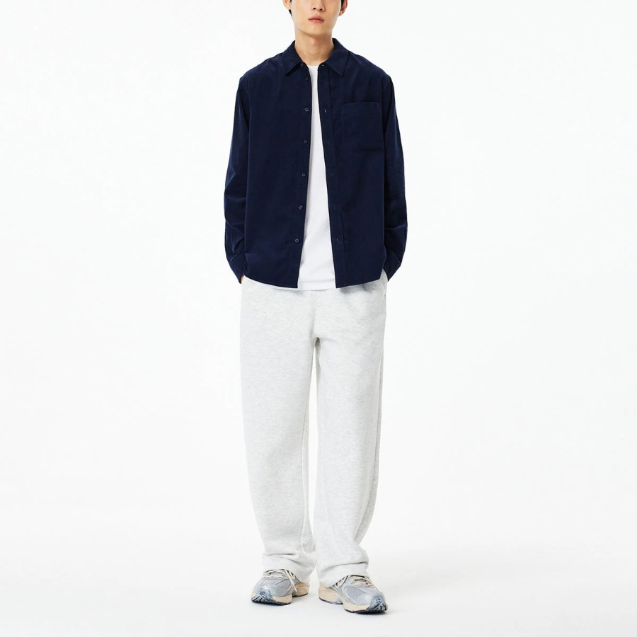 JAJU Men’s Loose Fit Corduroy Shirt – Navy