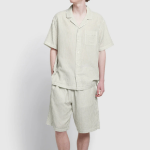 JAJU Summer Double Cotton 5-Piece Pajama Set – Light Khaki