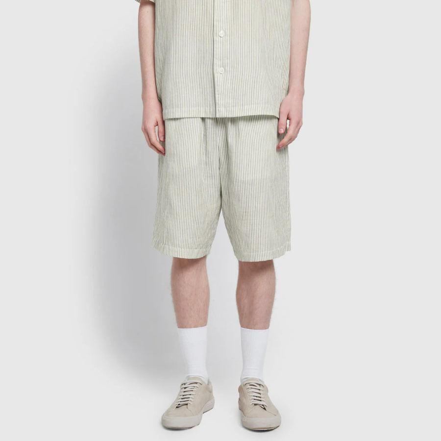 JAJU Summer Double Cotton 5-Piece Pajama Set – Light Khaki