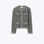 TORY BURCH Kendra Jacquard Cardigan – Black