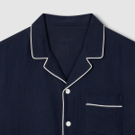 JAJU Summer Double Cotton 5-Piece Pajama Set – Navy