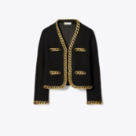 TORY BURCH Kendra Chain Cardigan – Black