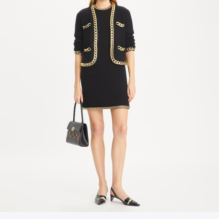 TORY BURCH Kendra Chain Cardigan – Black