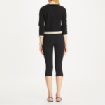 TORY BURCH Kendra Chunky Wool Trim Cardigan – Black