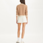 TORY BURCH Kendra Chunky Wool Trim Cardigan – Cream